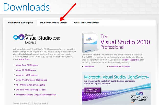 microsoft visual studio 2010 download trial